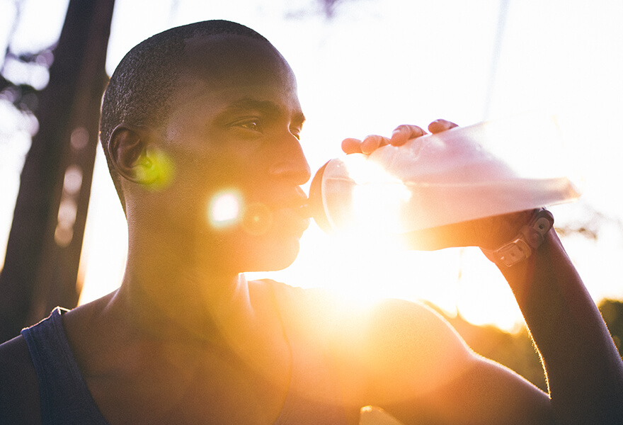 Drink to thirst when exercising